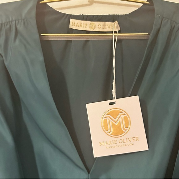 NWT Marie Oliver mini Umbra taffeta dress in pond size L - Picture 5 of 9